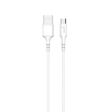 Gear Rundt ladekabel MicroUSB til USB-A 1m Hvid