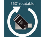 Philips FM64DC152B/00 USB-nøgle 64 GB USB Type-A 3.2 Gen 1 (3.1 Gen 1) Sort, Sølv