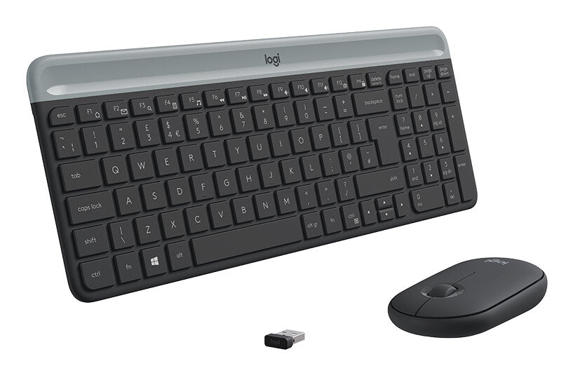 Logitech Slim MK470 tastatur Mus inkluderet Universel RF trådløst QWERTY US International Grafit