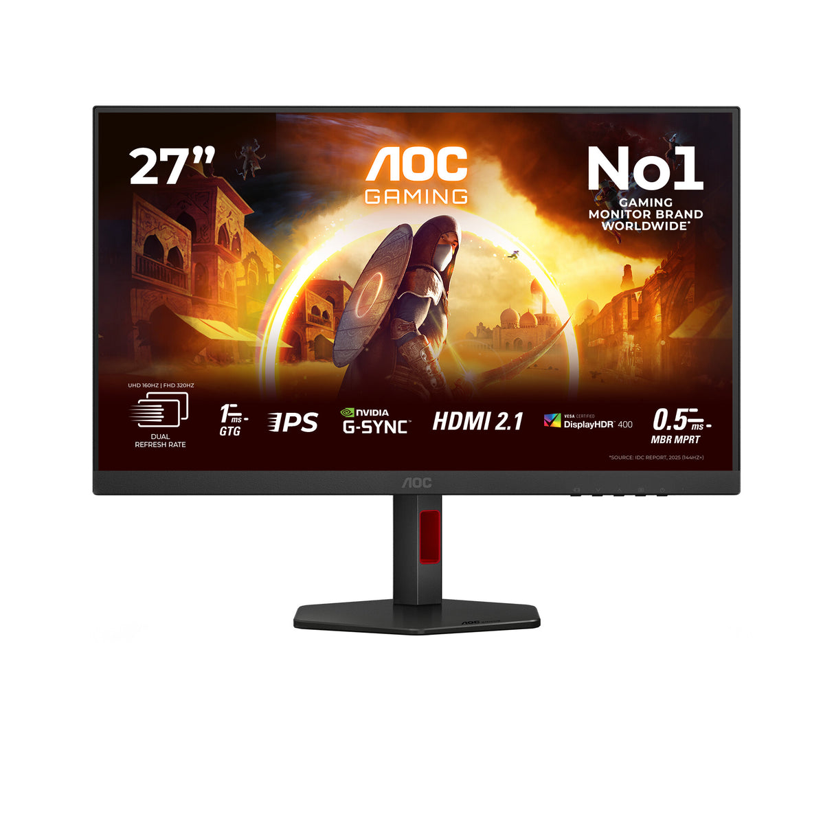 AOC G4 U27G4R computerskærm 68,6 cm (27") 3840 x 2160 pixel 4K Ultra HD LED Sort, Rød