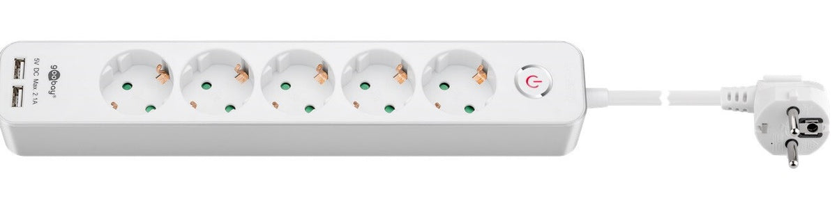 goobay Stikdåse 5-stik 16A Hvid 1.5m