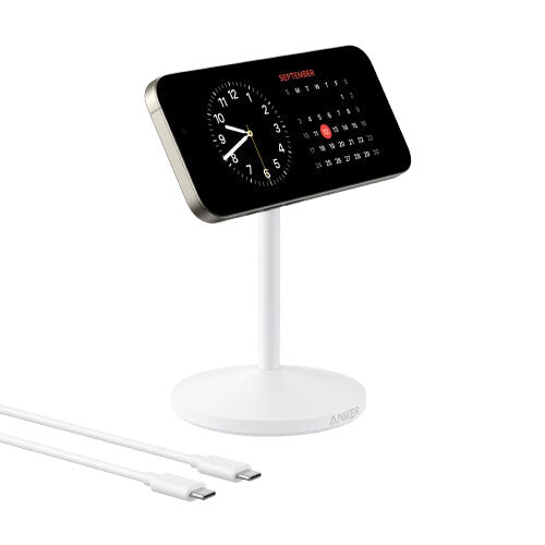 Anker MagGo Hovedtelefoner, Headset, Smartphone, SmartWatch Hvid USB Trådløs opladning Hurtig opladning Indendørs