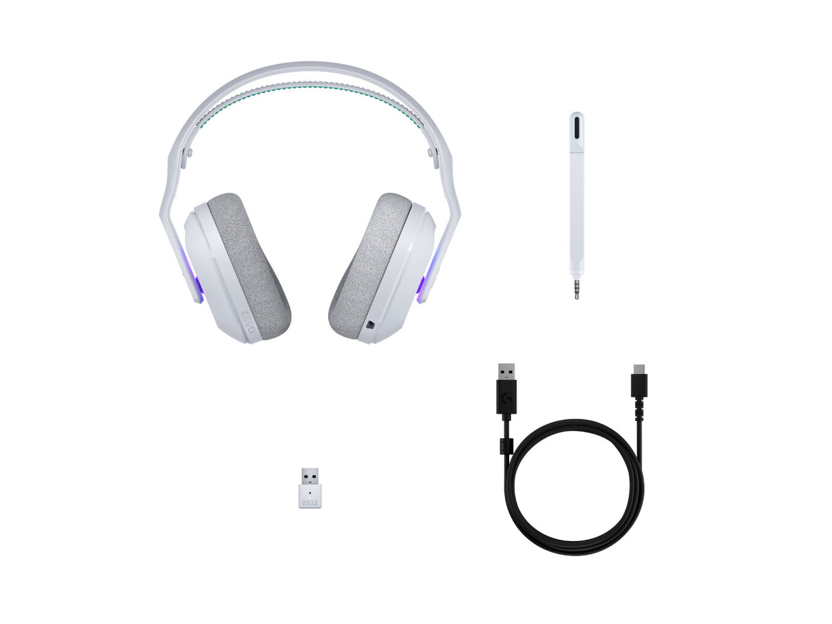 Logitech G G522 Lightspeed Headset Trådløs Spil USB Type-C Bluetooth Hvid