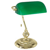 Eglo Banker messing/grøn skrivebordslampe