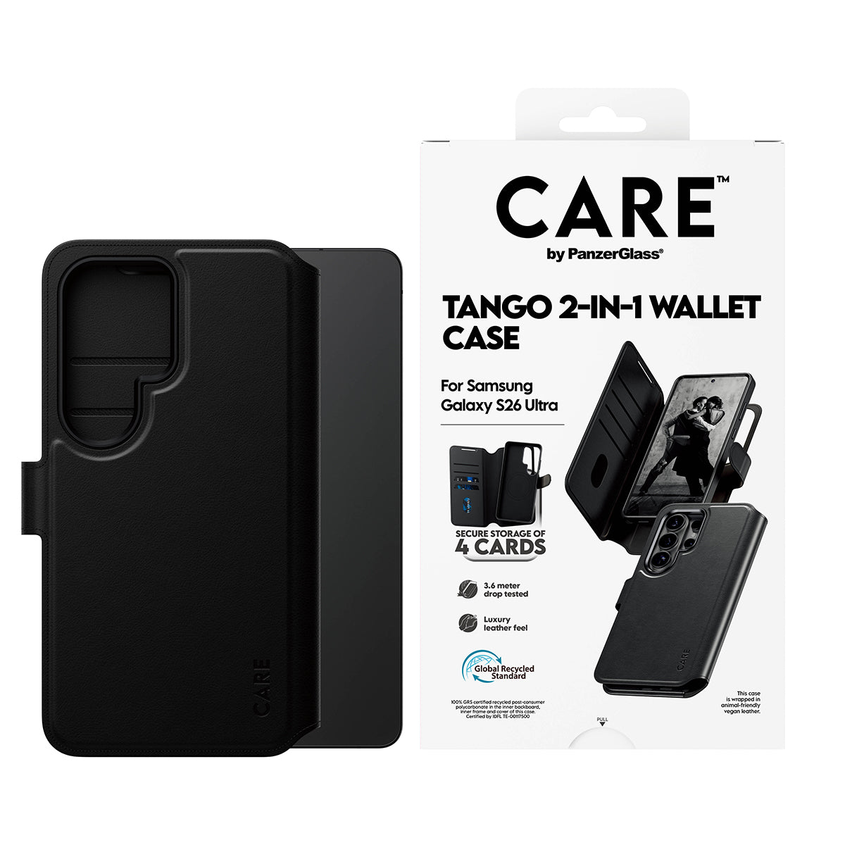 CARE by PanzerGlass Tango 2-in-1 Wallet Case w. Qi Samsung Galaxy S26 Ultra