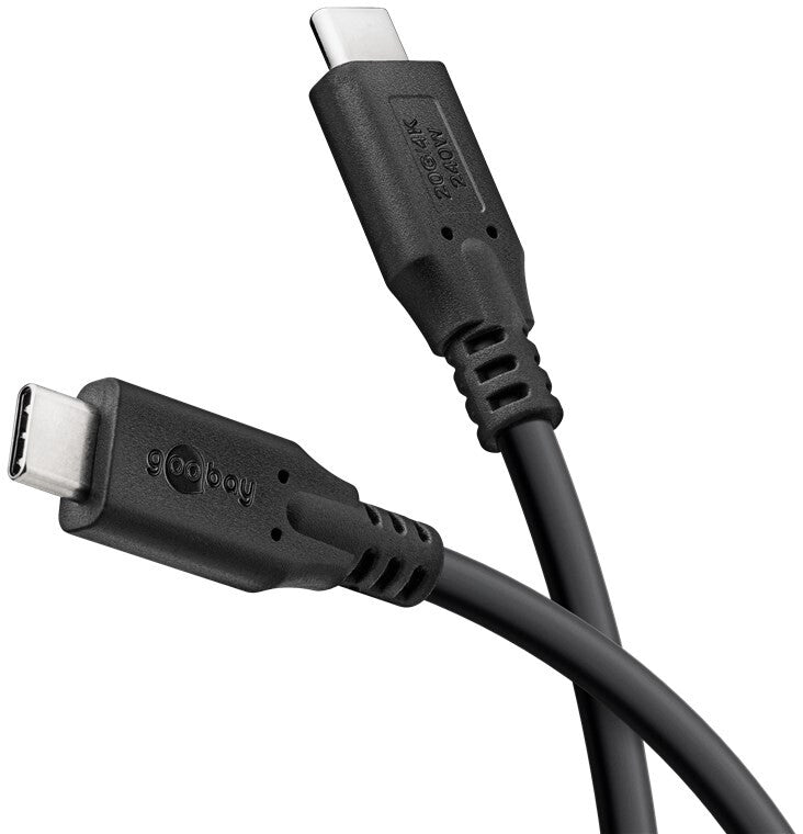 Goobay 74189 USB-kabel USB4 Gen 2x2 2 m USB C 20 Gbit/sek. 240 W Sort