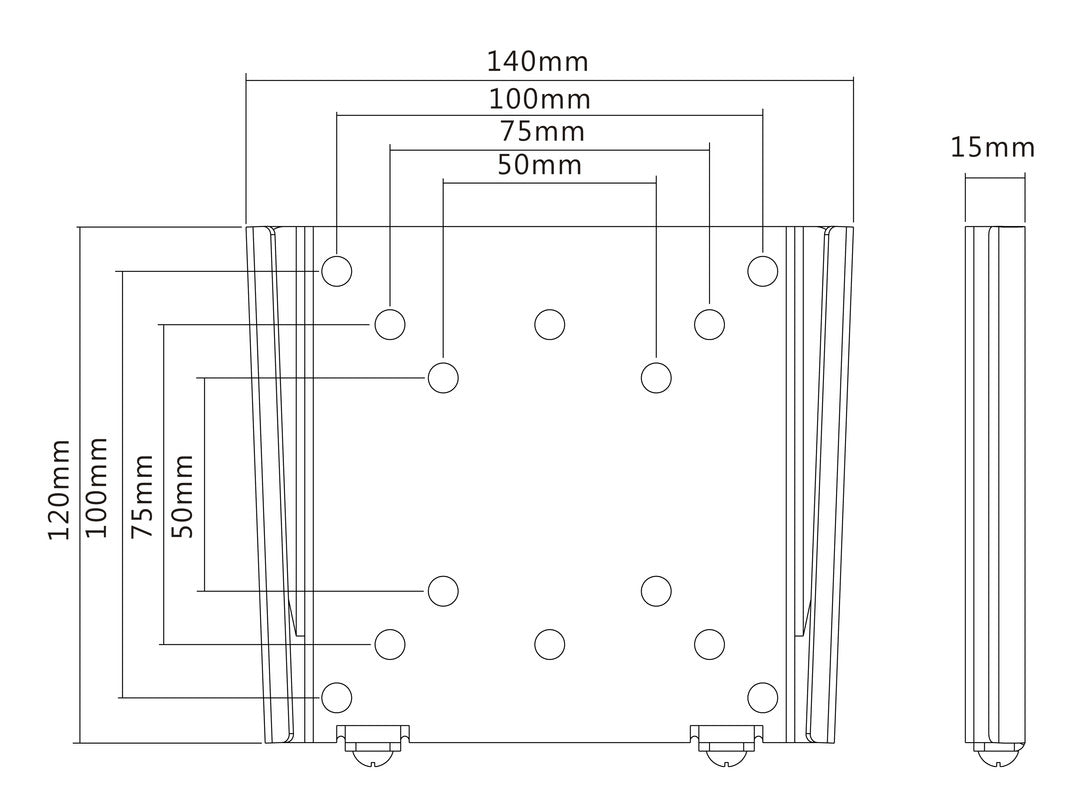 Multibrackets 2988 tv-beslag 81,3 cm (32") Sort