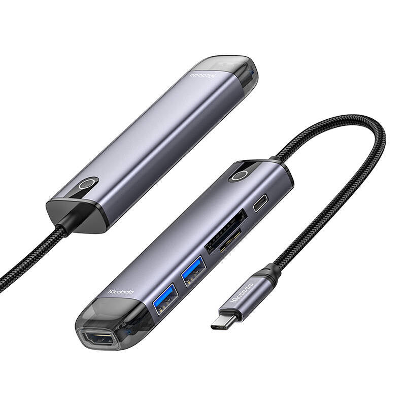 Mcdodo HU-7420 6-i-1 USB-C-hub (USB-C, USB3.0*2, SD, TF, HDMI)