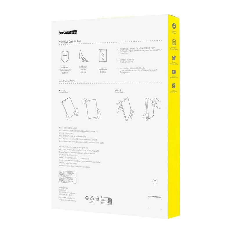 Etui ochronne baseus Simple Pad Air4/Air5 10.9"/Pad Pro ((2021/2022) 11" (przeźroczyste)