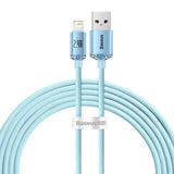 USB-kabel til iP Baseus Crystal Shine, 2.4A, 2m (niebieski)