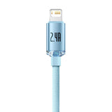 USB-kabel til iP Baseus Crystal Shine, 2.4A, 2m (niebieski)