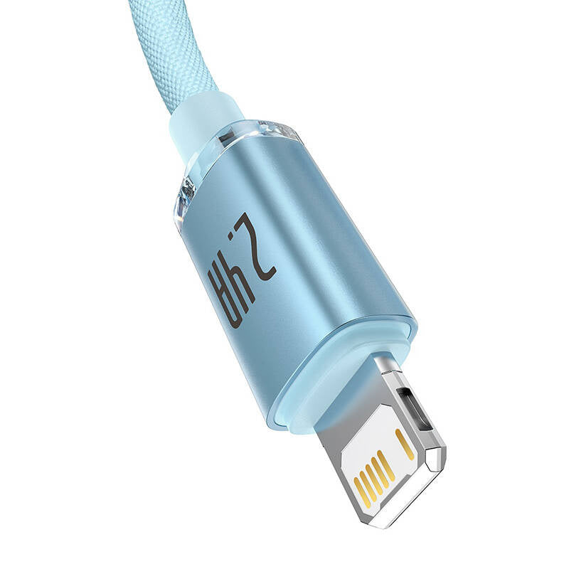 USB-kabel til iP Baseus Crystal Shine, 2.4A, 2m (niebieski)