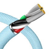 USB-kabel til iP Baseus Crystal Shine, 2.4A, 2m (niebieski)