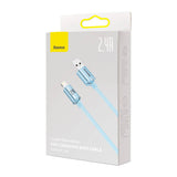 USB-kabel til iP Baseus Crystal Shine, 2.4A, 2m (niebieski)