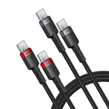 Cable Baseus Cafule USB-C til USB-C 100W,1m, 2psc (rød sort, grå sort)