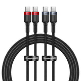 Cable Baseus Cafule USB-C til USB-C 100W,2m, 2psc (rød sort, grå sort)