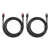 Cable Baseus Cafule USB-C til USB-C 100W,2m, 2psc (rød sort, grå sort)