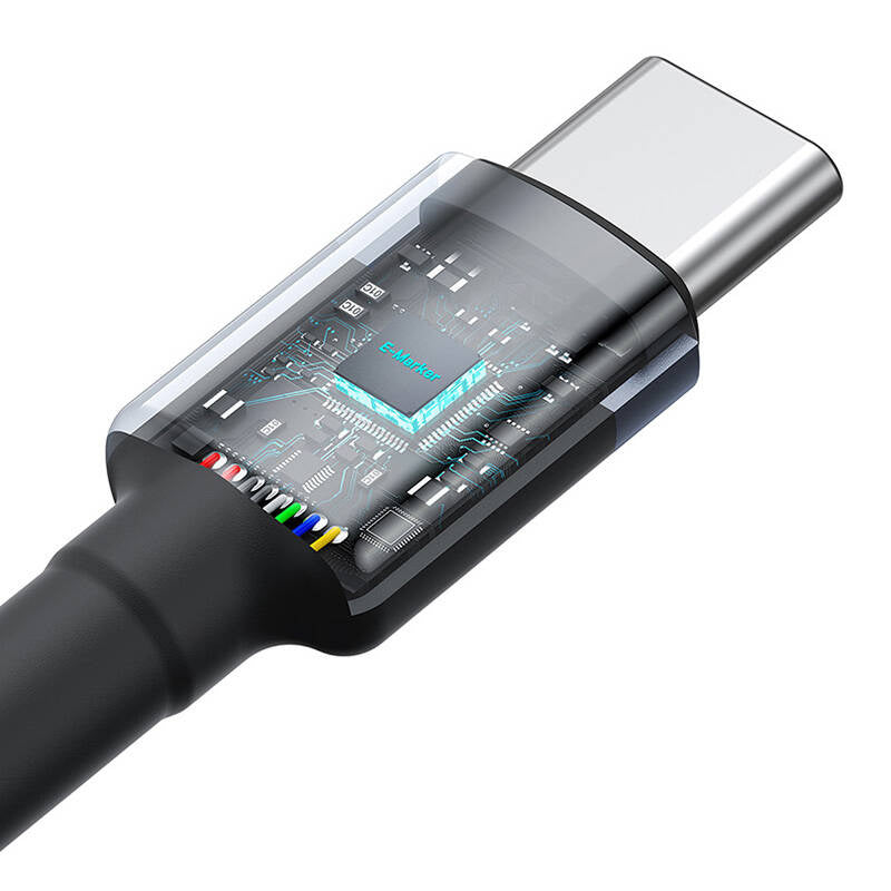 Cable Baseus Cafule USB-C til USB-C 100W,2m, 2psc (rød sort, grå sort)