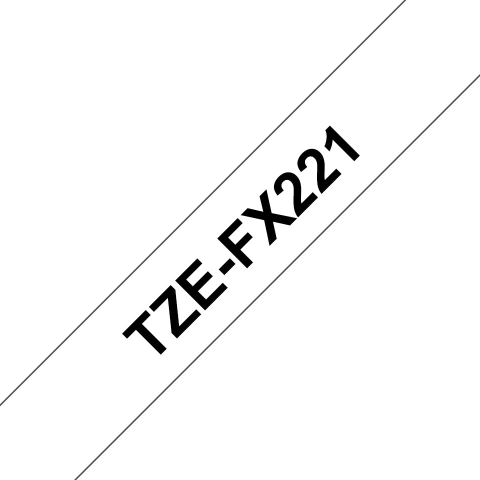 Brother TZE-FX221 etiketbånd Sort på hvid