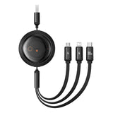 3-i-1 Baseus Free2Draw USB til M+L+C 100W kabel, 1,1 m (sort)