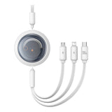 3-i-1 Baseus Free2Draw USB til M+L+C 100W kabel, 1,1 m (hvid)