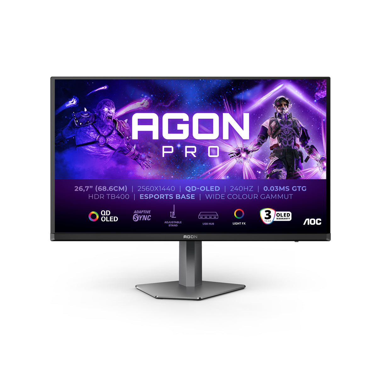 AOC AGON PRO AG276QZD2 27 2560 x 1440 (2K) HDMI DisplayPort 240Hz