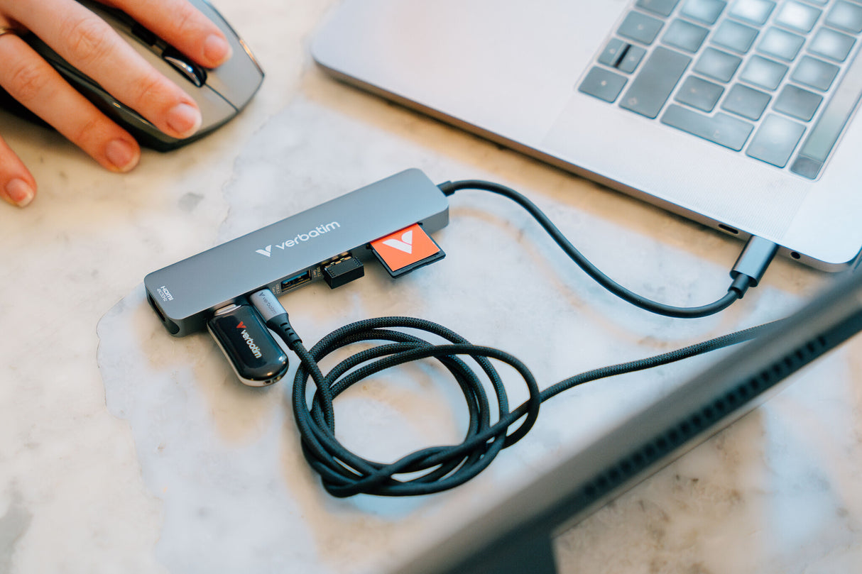 Verbatim 32158 interface hub USB 3.2 Gen 1 (3.1 Gen 1) Type-C 5000 Mbit/s Grå