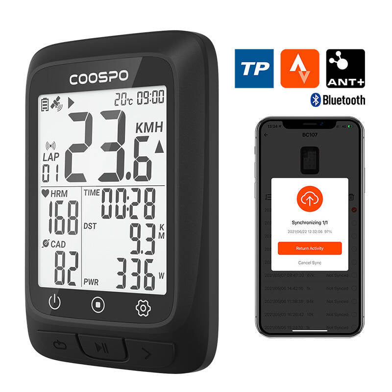 Bike Computer Coospo BC107 kompatibel med z: Strava, Trainingpeaks osv.
