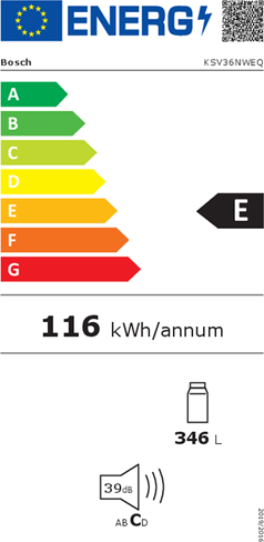 BOSCH KSV36NWEQ - FRITSTÅENDE KØLESKAB