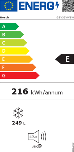 BOSCH GSV36VWEW - FRITSTÅENDE FRYSESKAB