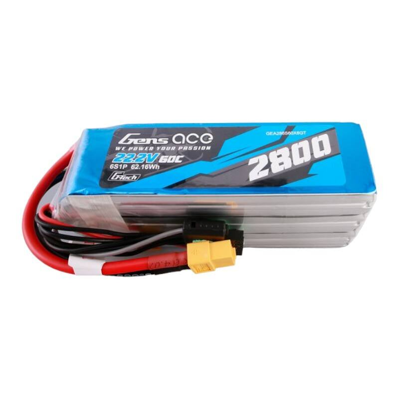 Gens ace G-Tech 2800mAh 22.2V 60C 6S1P Lipo Batteripakke med XT60 stik