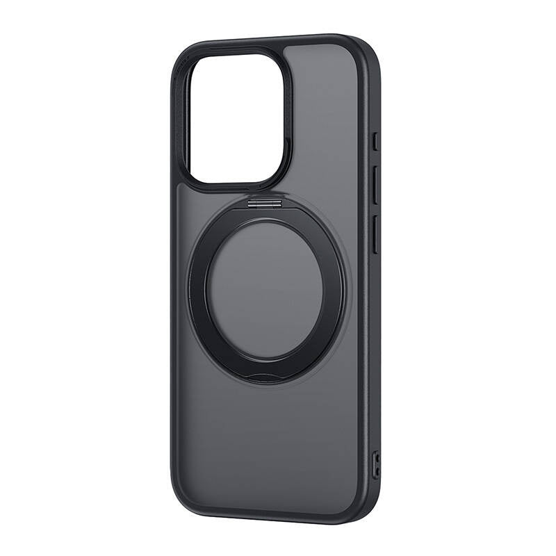 Telefonkasse Baseus SkyRing Magnetisk med stand til iP 14 Pro Max + hærdet glas og rengøringsset (sort)