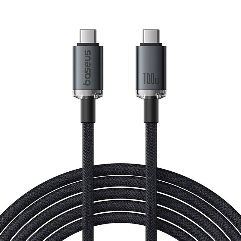 Hurtig opladningskabel Baseus Crystal Shine USB-C til USB-C 100W, 1,5m, 20Gb (sort)