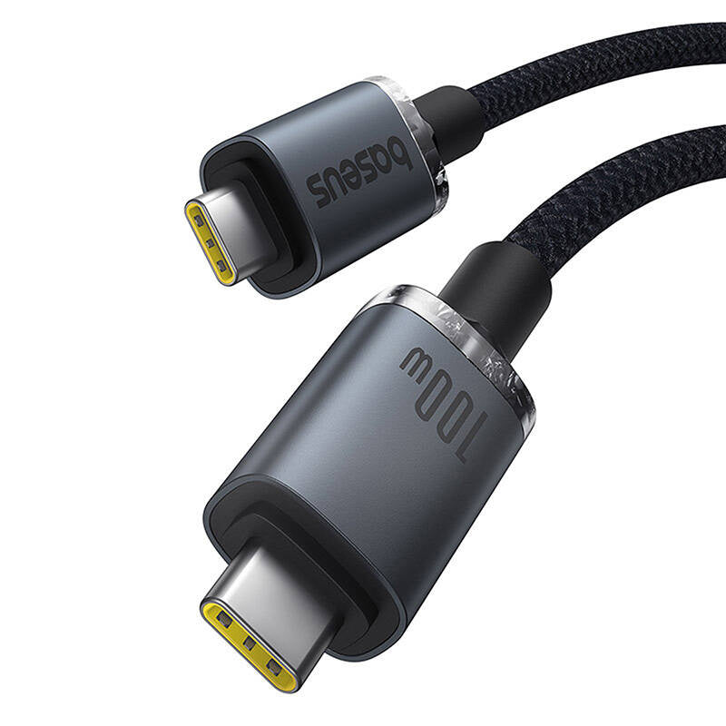 Hurtig opladningskabel Baseus Crystal Shine USB-C til USB-C 100W, 1,5m, 20Gb (sort)