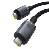 Hurtig opladningskabel Baseus Crystal Shine USB-C til USB-C 100W, 1,5m, 20Gb (sort)