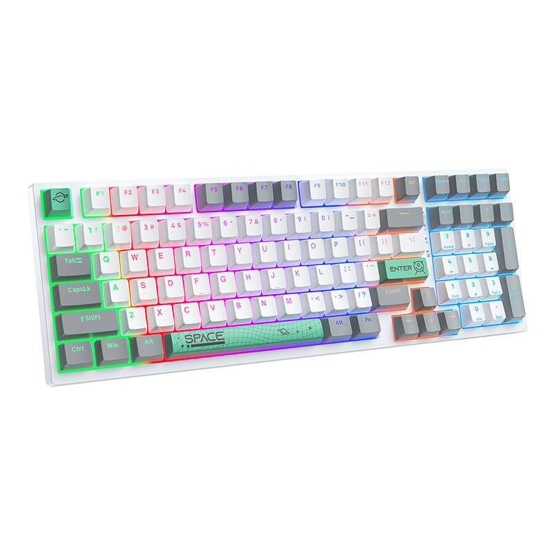 ONIKUMA G38 98 Nøgler USB-kablet mekanisk tastatur Hvid