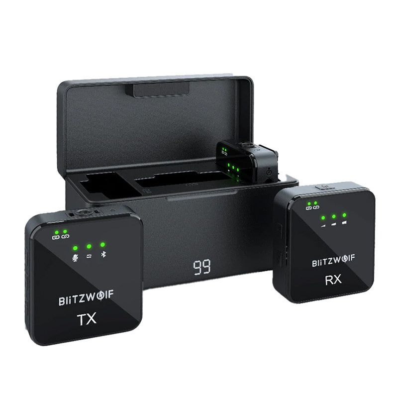 BlitzWolf trådløs mikrofon, BW-SX63, 1000mAh (sort)