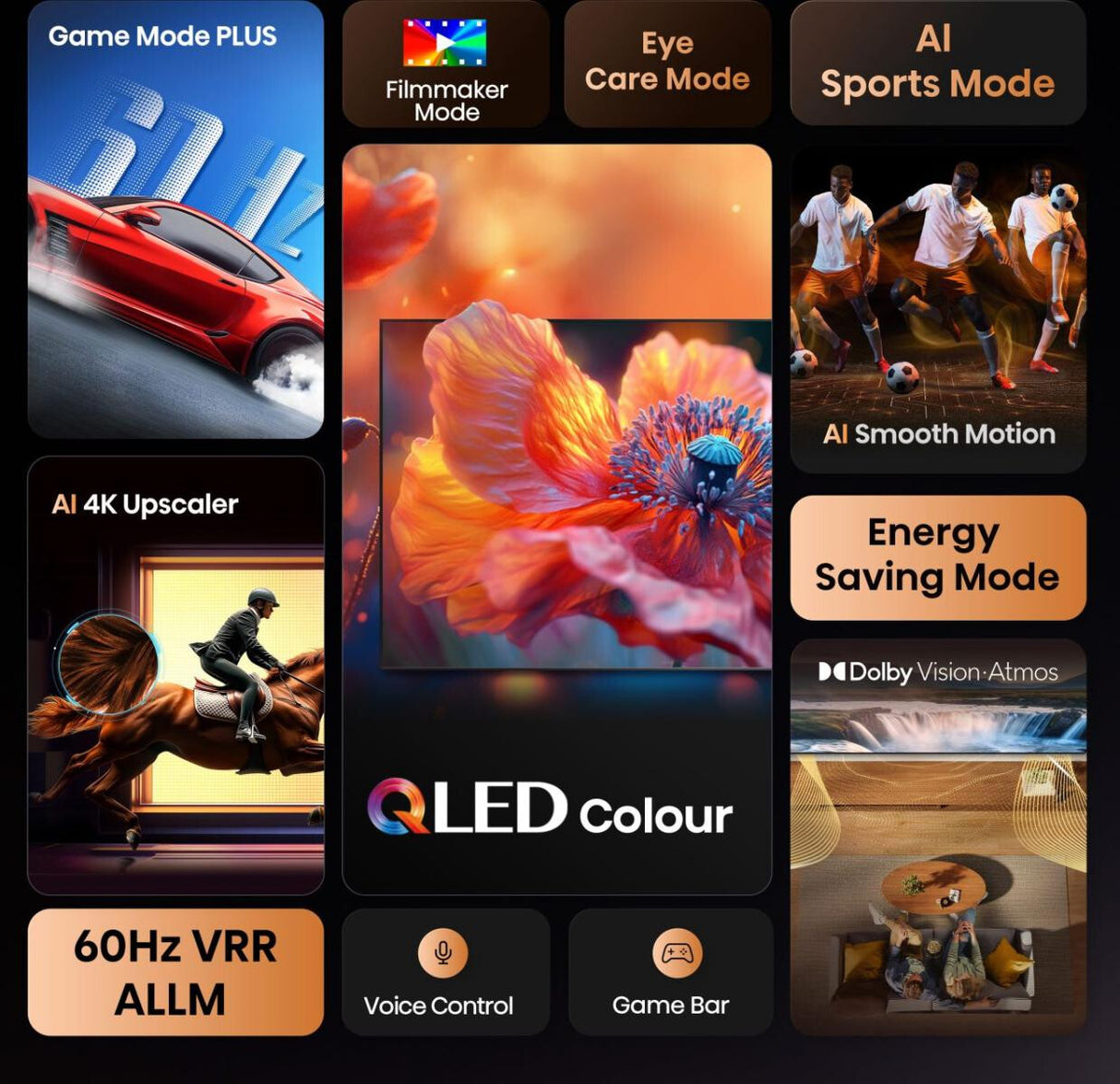 Hisense 43E7Q 109,2 cm (43") 4K Ultra HD Smart TV Wi-Fi Sort