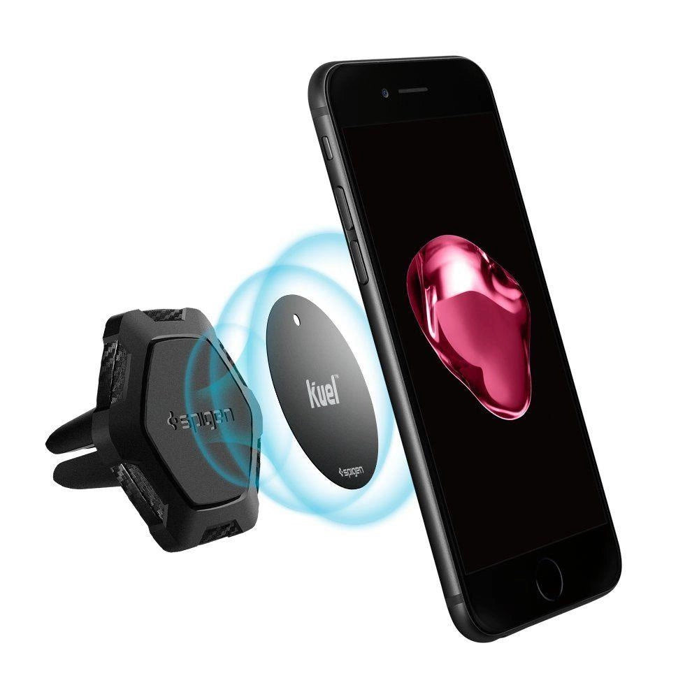 Spigen QS11 Magnetisk billuftventil Telefonholder - sort