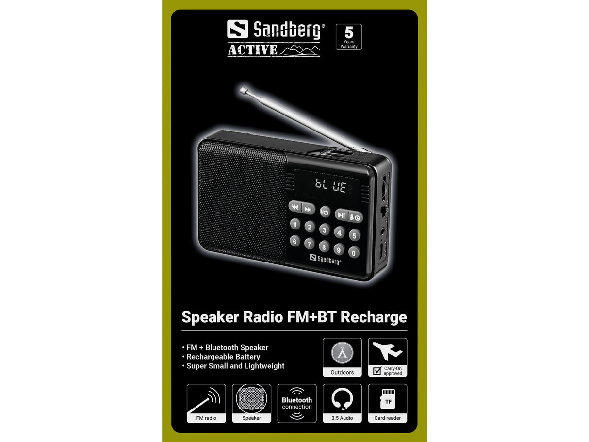 Sandberg 421-18 radio Bærbar Analog Sort