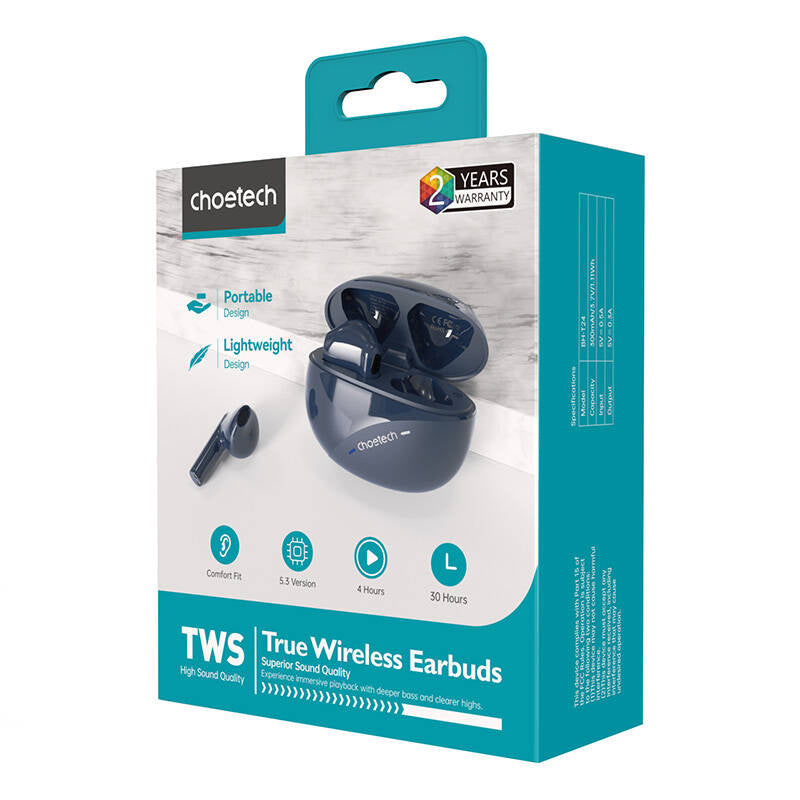 TWS-hovedtelefoner Choetech BH-T24 Stereo Sound DNS (mørkblå)