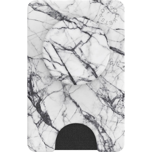 POPSOCKETS Wallet Dove White Marble Aftagelig Mobil Wallet PopWallet+