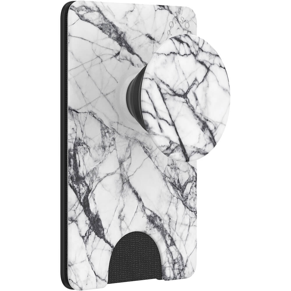 POPSOCKETS Wallet Dove White Marble Aftagelig Mobil Wallet PopWallet+