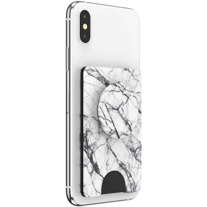 POPSOCKETS Wallet Dove White Marble Aftagelig Mobil Wallet PopWallet+