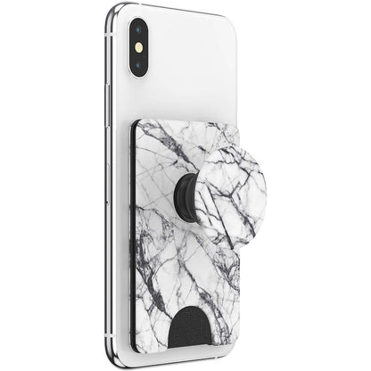 POPSOCKETS Wallet Dove White Marble Aftagelig Mobil Wallet PopWallet+