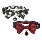 Halsbåndssæt Dogness til katte 2 stykker (Daisy Black/Waterproof Red)