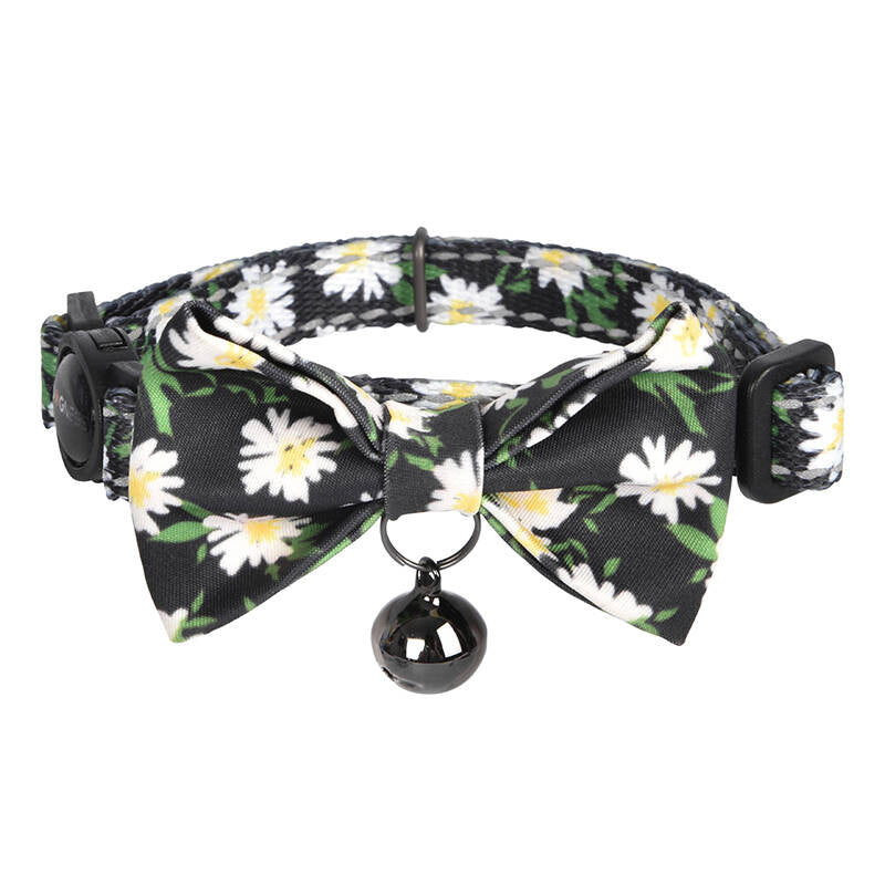 Halsbåndssæt Dogness til katte 2 stykker (Daisy Black/Waterproof Red)
