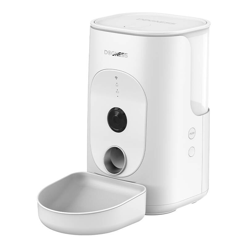 Dogness F15 WiFi 4L smart fødevarespenser med kamera med plastikskål (hvid)