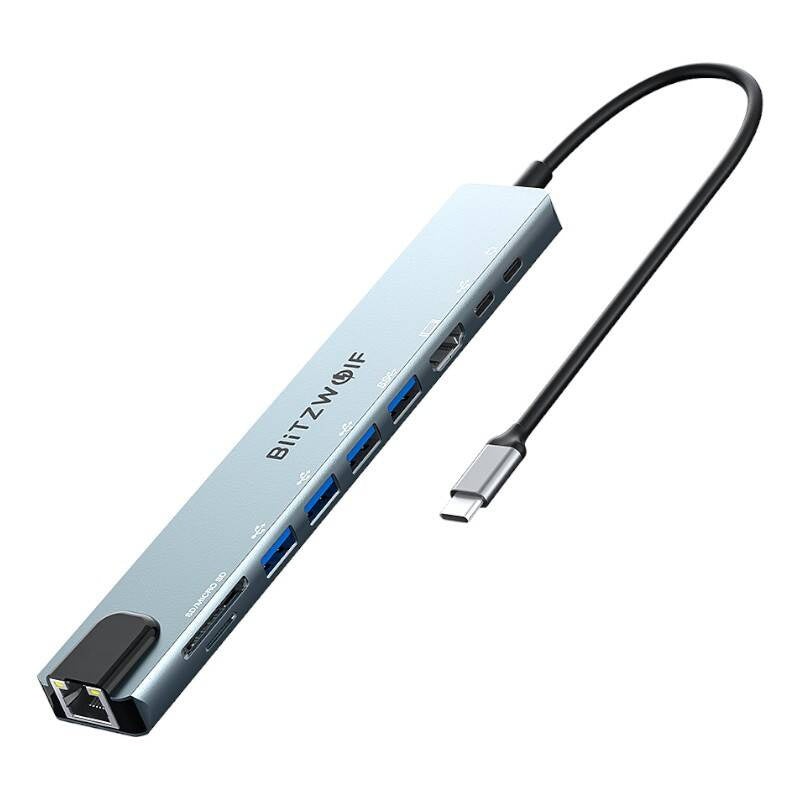 Docking Station Blitzwolf BW-TH5 10in1 USB-C (sølv)