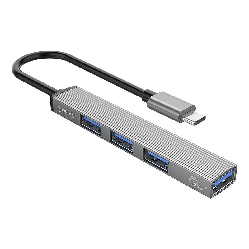 Orico USB-C til USB 3.0 + 3x USB 2.0 Hub Adapter (grå)